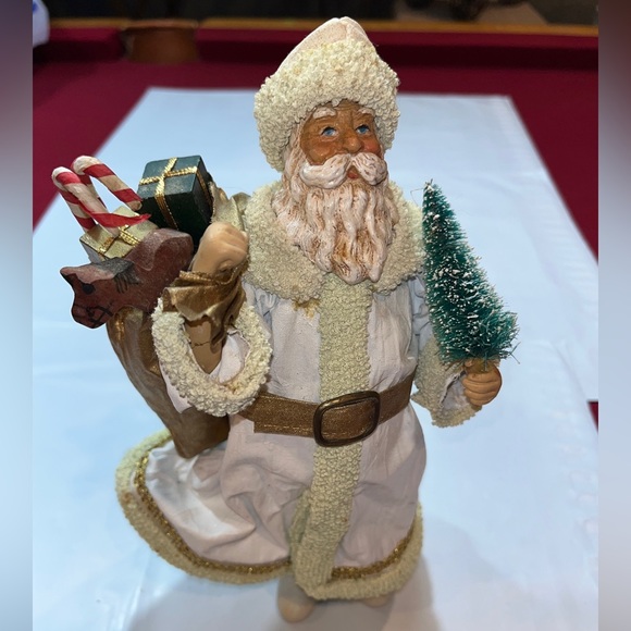 Possible Dreams SANTA 1987 Clothtiques 10#Old World White Gold TOY sack  713036 - Picture 8 of 16